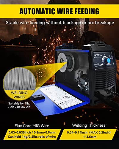 Riland Mig Welder Welding Machine: Flux Core Welder Gasless Welding Machines Wire Feed Welders Igbt Electric Portable Mig Welder 110V 120V With 2Lb Flux Core Welding Wire Beginners Welder Kit #TOP2
