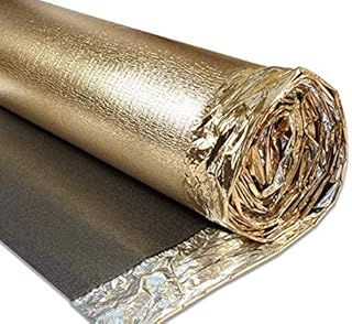 Acoustic Sonic Gold Underlay 5mm Thick - Choose Any Size - for All Wood, Laminate Flooring - Damp Proof Mebrane - Great Sound & Heat Insulation (5mm Thick, 15m2-1 Roll)