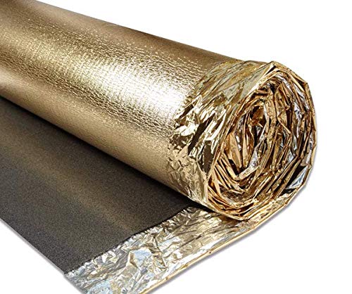 Acoustic Sonic Gold Underlay 5mm Thick - Choose Any Size - for All Wood, Laminate Flooring - Damp Proof Mebrane - Great Sound & Heat Insulation (5mm Thick, 30m2-2 Rolls)