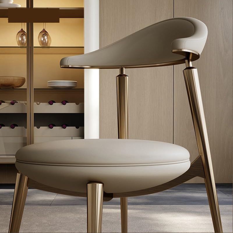 Office Chair Dining Chair Household Stainless Steel Leather Chair Simple Nordic Coffee Chair Dining Chair Gaming Chair(A)
