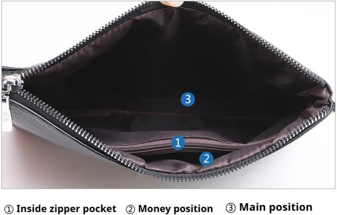 Mens Clutch Bag Man Purse Handbag 9.5-11 inches Large Hand Bag Big Clutch Wallet