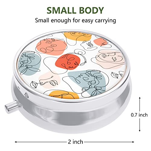 Image of Pill Box, Small Pill Case for Purse & Pocket, Travel Medicine Organizer