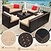 KROFEM 8-Piece Patio Furniture Set, Outdoor Wicker Rattan Sectional with Thick Cushions, Glass Top Table with Hidden Storage, Outdoor Conversation Set for Backyard, Porch, Patio, Beige