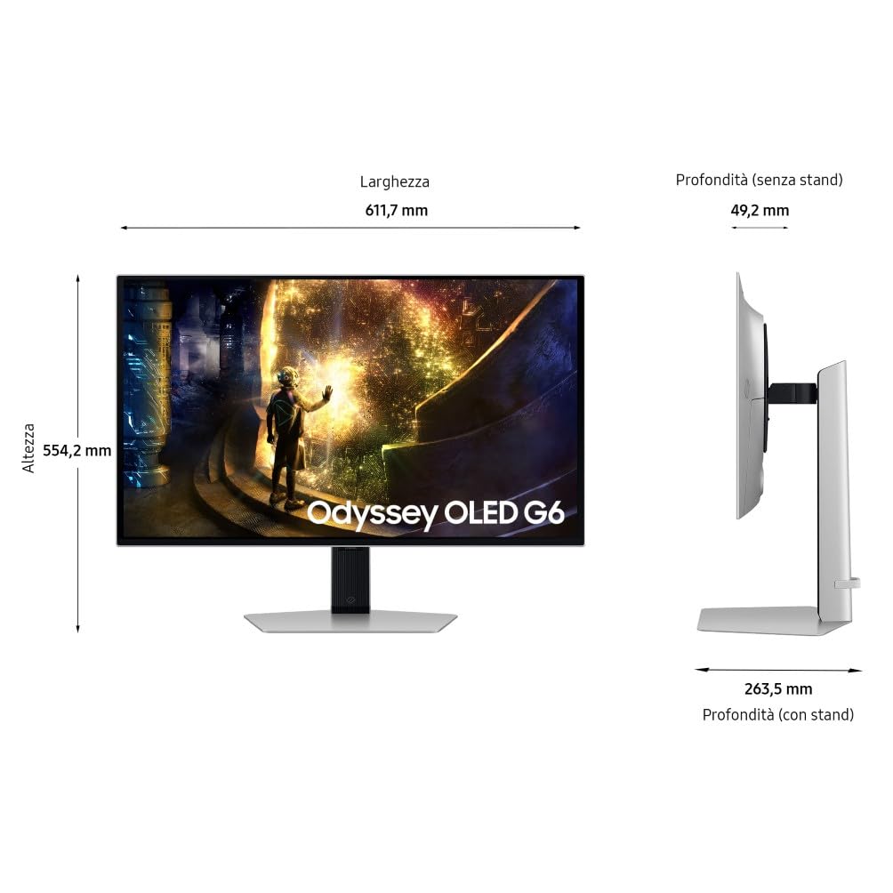 Monitor Samsung Odyssey OLED G6 27 Pollici 2560x1440 Glare Free - Dettaglio