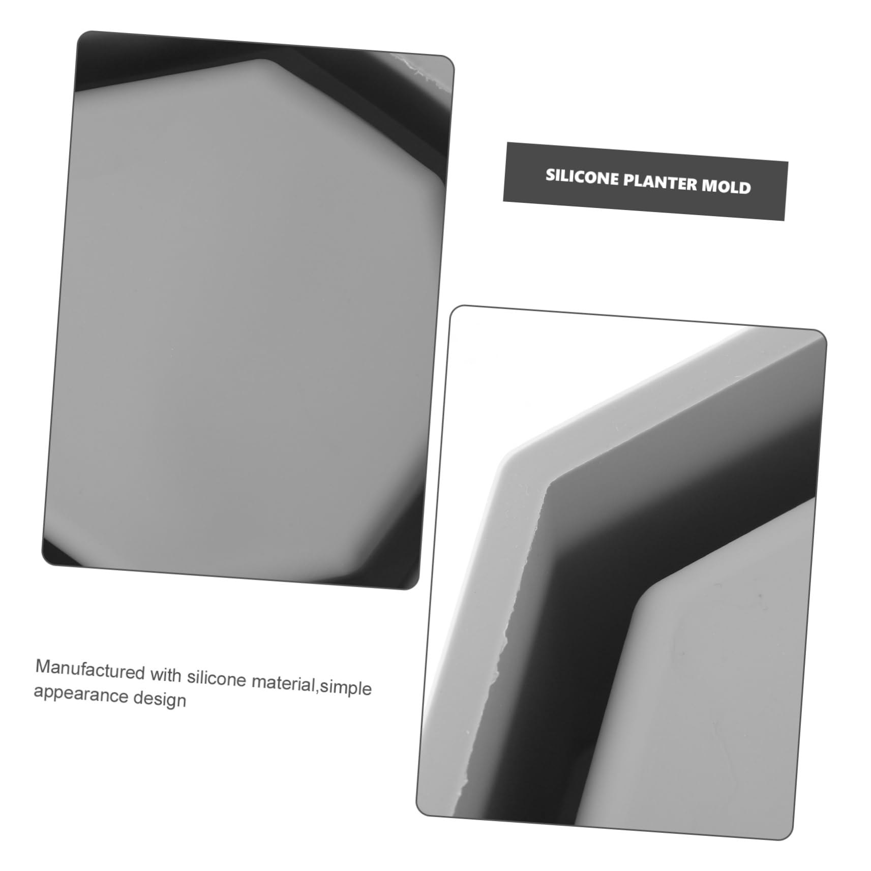 POPETPOP Lot De 5 Moules Hexagonaux en Silicone pour Pots De Fleurs Faits Maison 5561 Gris - Moules pour Bols À Fondant pour Jardinières À Lettres À en