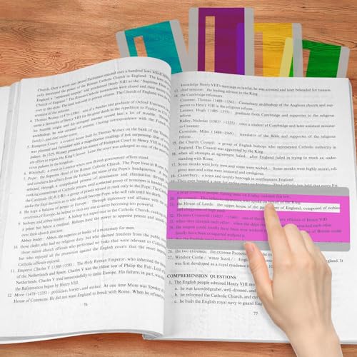 image for YDAHOBVL 8 Pieces Guided Reading Strips Colored Highlight Strips Overl