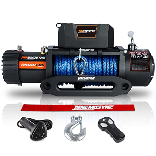 MNEMOSYNE Traction Products - Synthetic Rope Winch - 12000 LB load capacity - Remote winch