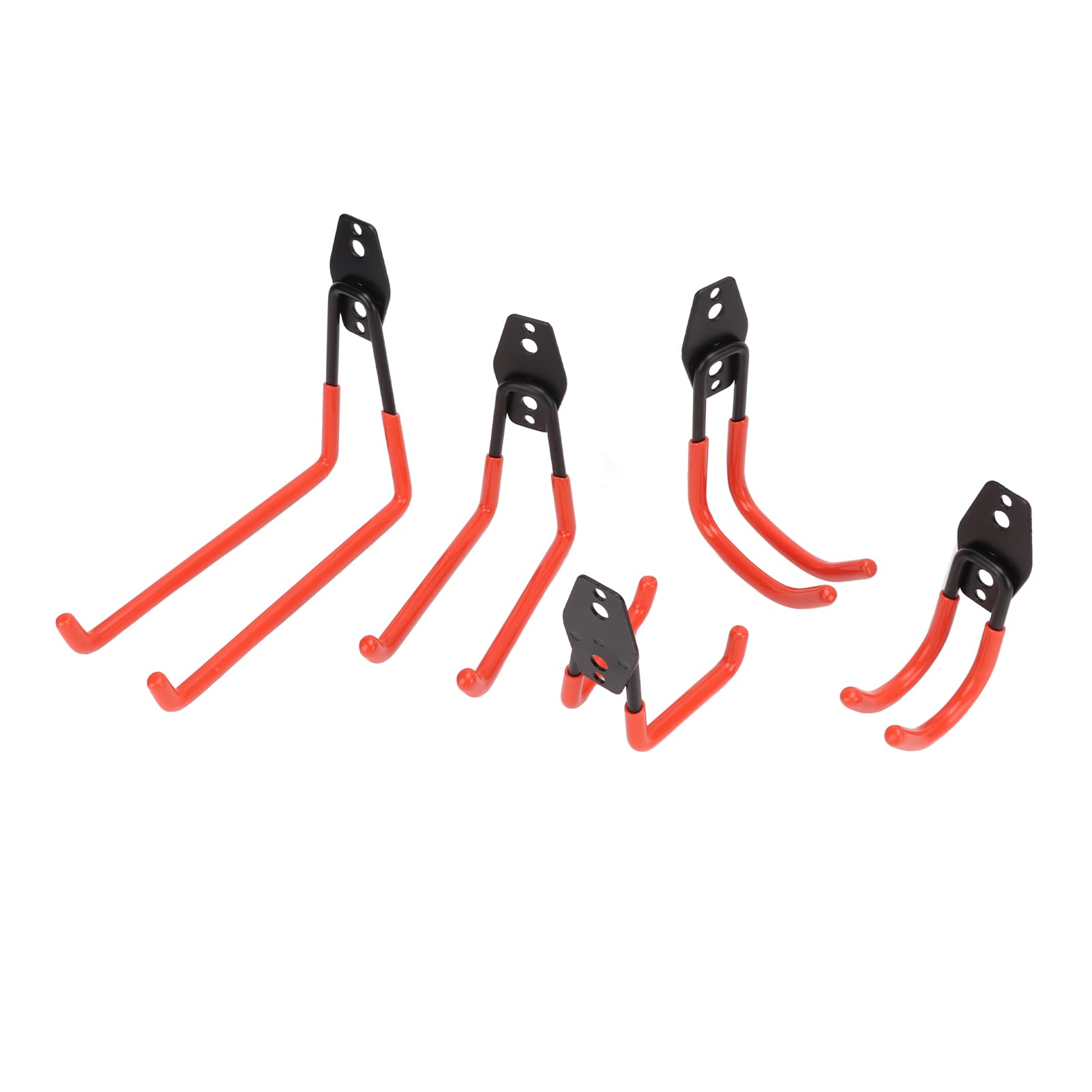 5 unids/set 40kg almacenamiento en garaje ganchos dobles soporte de montaje en pared resistente colgador para RV sótano silla escalera bicicleta (Naranja)