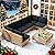 LHBcraft 7 Piece Wicker Patio Sectional Furniture Set, Modular Rattan Outdoor Furniture, Patio Conversation Sets Outdoor Sectionals Sofa, Water Resistant Fluffy Cushions and Coffee Table, Black
