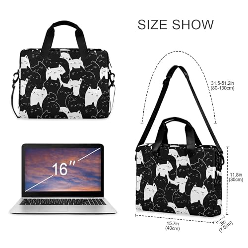 Maletín para portátil ALAZA con diseño Black&white Kitten miniatura 4