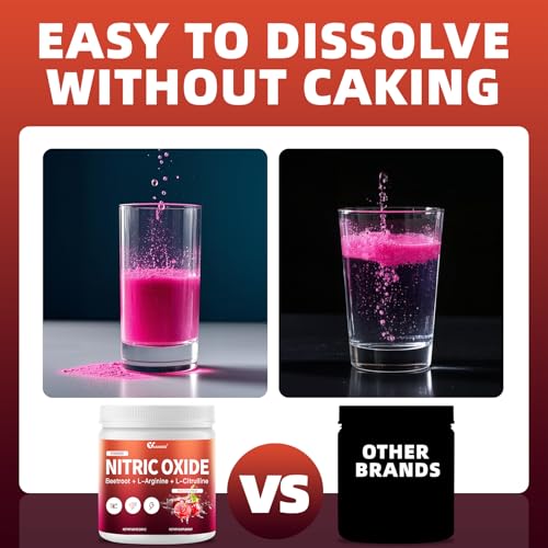 Image of Nitric Oxide Supplement - Beet Root Powder with L-Citrulline & L-Arginine, Nitric Oxide Supplements for Men Women with Beetroot, Supports Energy, Heart Health, Black Cherry Flavor, 35-Day Supply