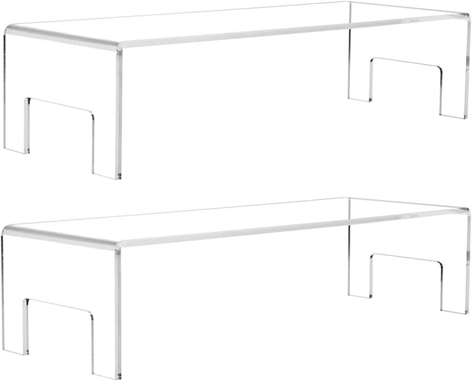 MSYU 2 Pack 5mm Thick Acrylic Risers, Clear Rectangle Display Display ...