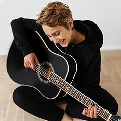 Winzz Guitare Acoustique Adulte 4/4 Débutant, Guitare Folk Noire avec Sac, Accordeur, Sangle, Plectres, Cordes… - Les Beatles, Paul McCartney, John Lennon, RIngo Starr, George Harrison Winzz Guitare Acoustique Adulte 4/4 Débutant, Guitare Folk Noire avec Sac, Accordeur, Sangle, Plectres, Cordes… – Image 4