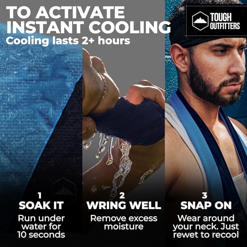 Tough Outdoors Cooling Towels for Neck Face - Neck Cooling Towel for Hot Weather Yoga Sports Golf Sweat - Instant Cold Towel - Image 4