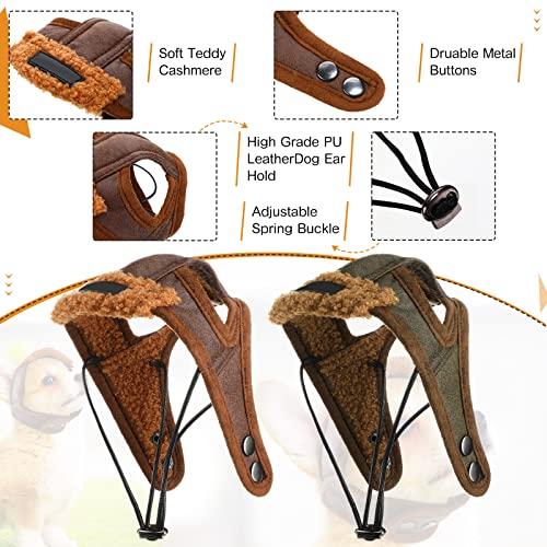 2 Pieces Dog Hat with Ear Flaps Dog Winter Warm Hat Pet Fleece Trapper Cap with Adjustable Chin Strap for Small Dogs… - Image 5