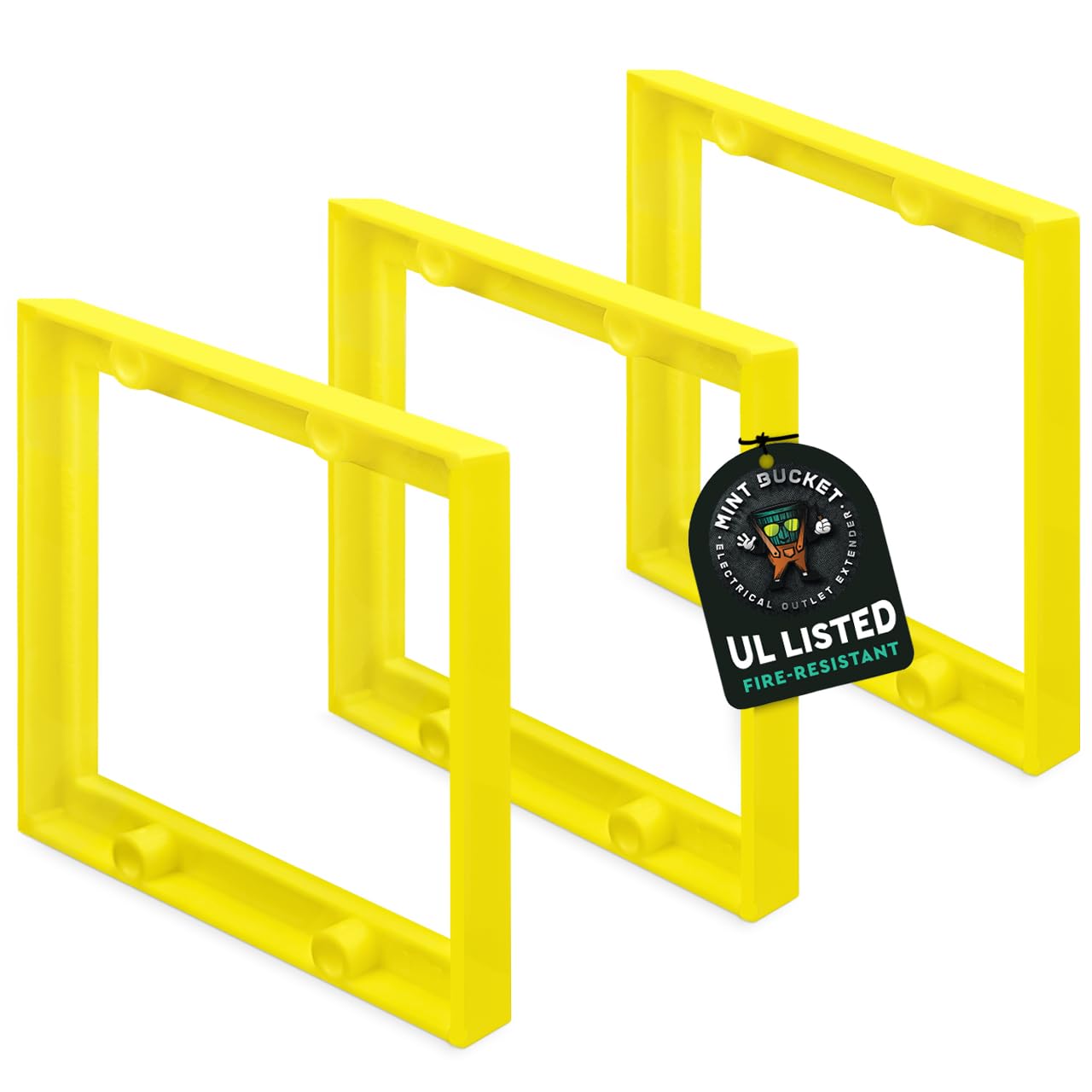 1/4" Double Gang Outlet Box Extenders, UL Listed, Electrical Box Extender for Outlets & Switches, Pack of 3