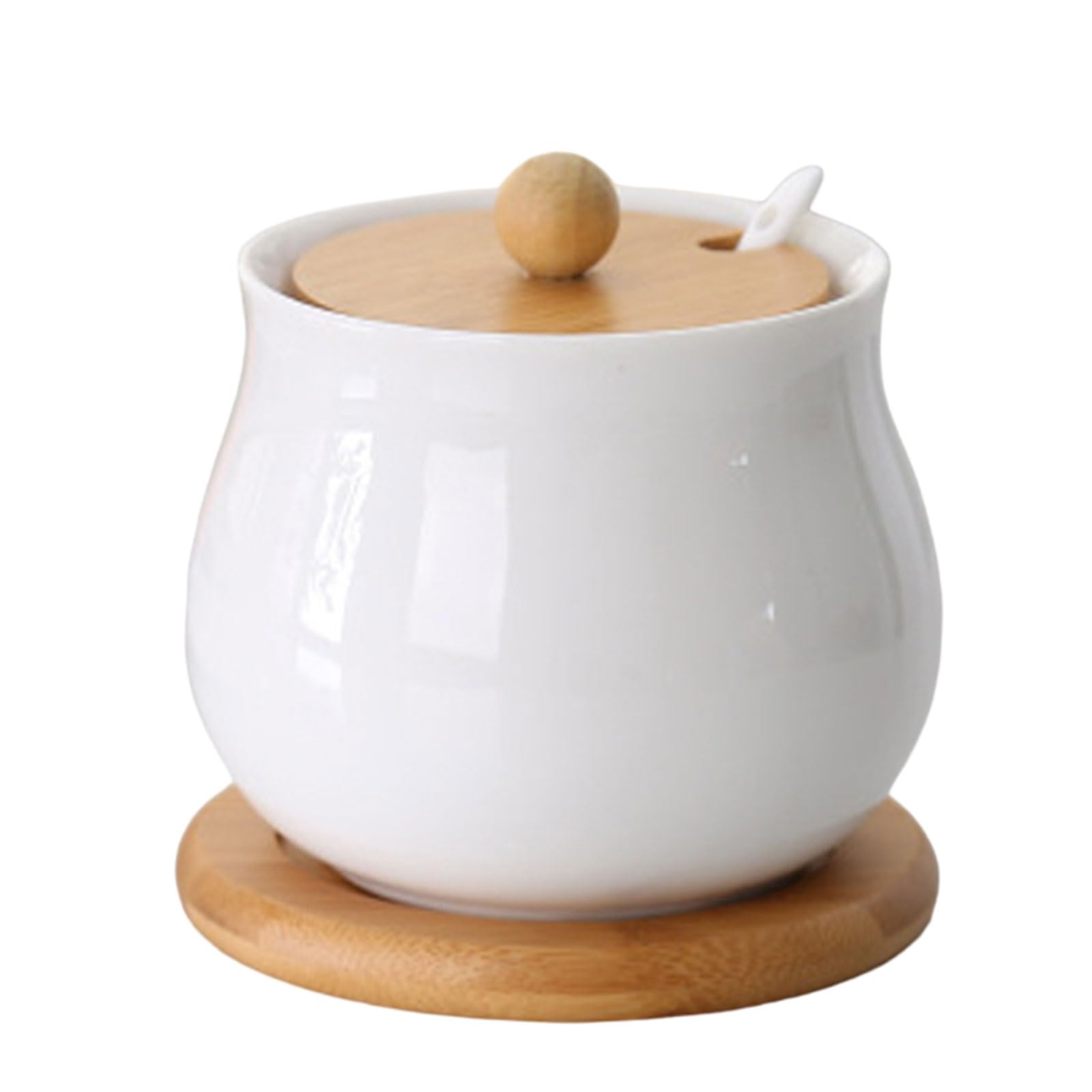 Buxuaaaa Ceramic Condiment Storage Holder Elegant Ceramic Seasoning Container with Covers for Spices Materials