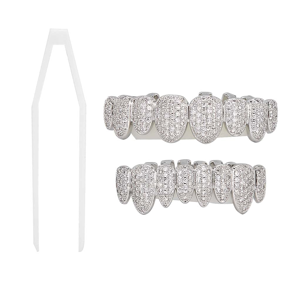 Grillz dental, Grillz Diente, Grillz Dientes Hip Hop Teeth Grill Set Microset Diamond Braces respetuoso con el medio ambiente Latón Galvanik Grill Prá