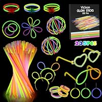 Vicloon Barras Luminosas,235pcs Pulseras, con Conectores,Varitas