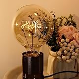 TIANFAN Lampa LED Vintage żarówka LED z alfabetem G125 Hallo lampa stołowa lampa 4 W przyciemniana 220 V E27 2000 karatów super ciepła biel