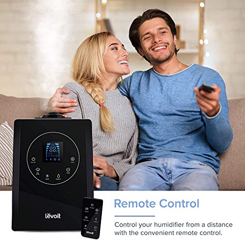 Levoit Humidifier for Bedroom, Warm and Cool Mist Humidifiers for Plants, Large Room, 6L Air Humidifier with Remote Control, Essential Oil Tray, Filterless, Auto Mode, Up to 60h, Display Off, Black by Levoit - Image 5