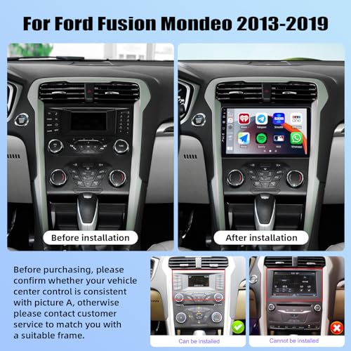 UNITOPSCI Estéreo automotivo Android 1G + 32G para Ford Fusion Mondeo 2013-2019, rádio navegação GPS