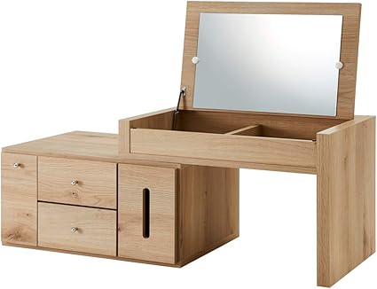 Amazon ドレッサー 鏡台 完成品 化粧台 コンパクト 伸縮 メイク台 コスメ収納 テーブル 一面ドレッサー ロータイプ ロードレッサー 可愛い 姫系 メイク 木製 テレワーク ナチュラル 鏡台 ドレッサー オンライン通販