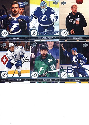 2017-18 Upper Deck Complete Tampa Bay Lightning Team Set of 12 Cards: Alex Killorn(#164), Andrei Vasilevskiy(#165), Anton Stralman(#166), Brayden Point(#167), Nikita Kucherov(#168), Ondrej Palat(#169), Steven Stamkos(#410), Ondrej Palat(#411), Victor Hedman(#412), Vladislav Namestnikov(#413), Tyler Johnson(#414), Chris Kunitz(#415)