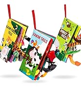 beiens Stoffbuch für Babys, Babybuch Fühlbuch Knisterbuch Baby ab 0 Monate, Interaktives Bilderbu...