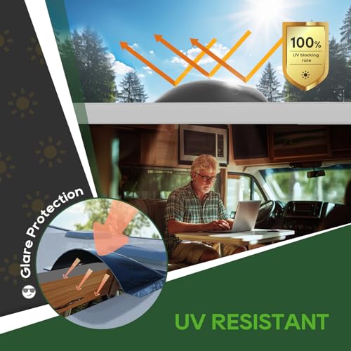 Image of RVGUARD RV Skylight Replacement, 18 inch x 18 inch Outer Dimension Skylight Fits All Standard 14 inch x 14 inch Openings, RV Skylight for Camper Trailer Fifth Wheel Truck, UV Resistant, Impact Resistant, Black