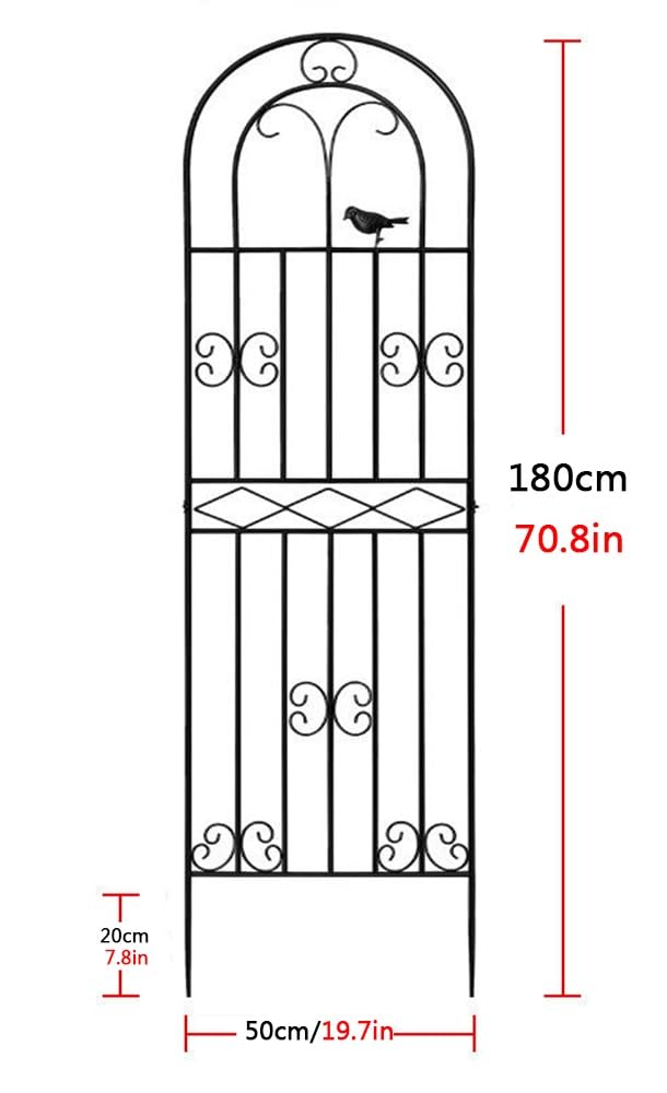 Treillis de jardin blanc de 180,8 cm de haut pour plantes grimpantes, terrasse, pelouse, décoration murale, structure de support pour plantes d'extérieur