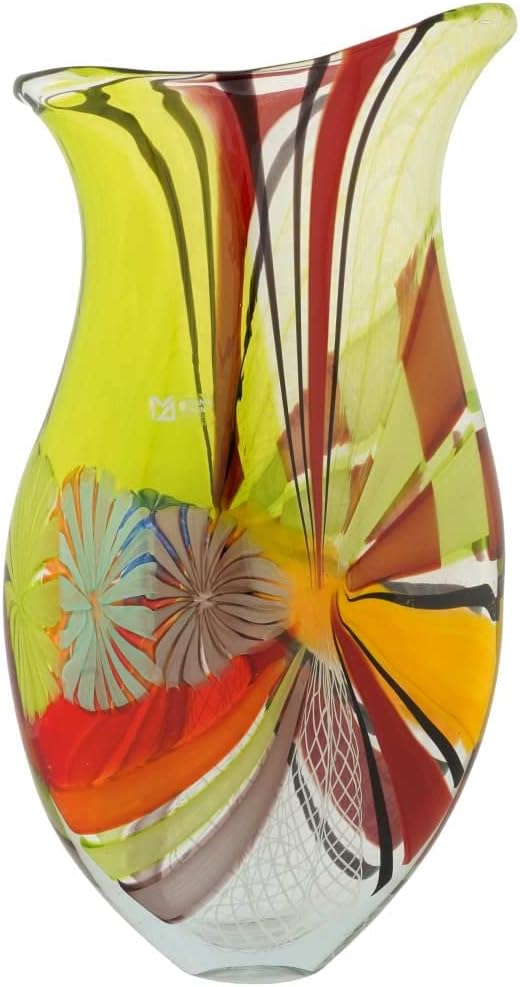 Glass Of Venice Battuto Murano Glass Vase - Morning Sun