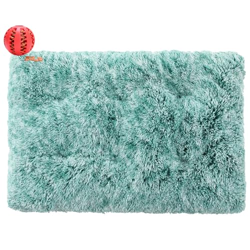 DOTBUY-SHOP Large Dog Bed Washable Plush, Soft Comfy Cat Bed Felt Rectangle Dog Bed Plain, Warm Pet Bed for autumn and Winter, Orthopedic Dog Beds Gift for Dogs and Cats (110X75cm,turquoise)