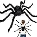 D-FantiX Halloween Giant Spider Decorations, 59 Inch Large Fake Spider with Straps Hairy Backpack Spider Realistic Scary Prank Props for Indoor Outdoor Yard Party Halloween Décor