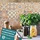 RE-COVERTILES - Fliesenaufkleber Badezimmer und Küche 24 Stck 10x10 cm - PS00148 PVC-Wanddekoration Wasserdicht Fliesen Mosaik Stil Azulejos-Zementfliesen