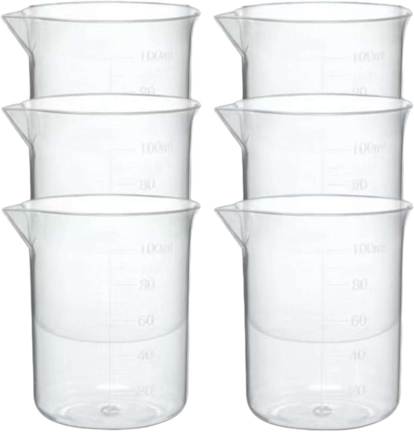 4PCS 500ml Plastic Lab Beakers, Transparent Graduated Measuring Cups with Pour Spout for Science Experiments, Kitchen & DIY