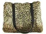 LONI Damen Kunst Pelz Schultertasche Shopper Tote Bag Umhängetasche in Gepard