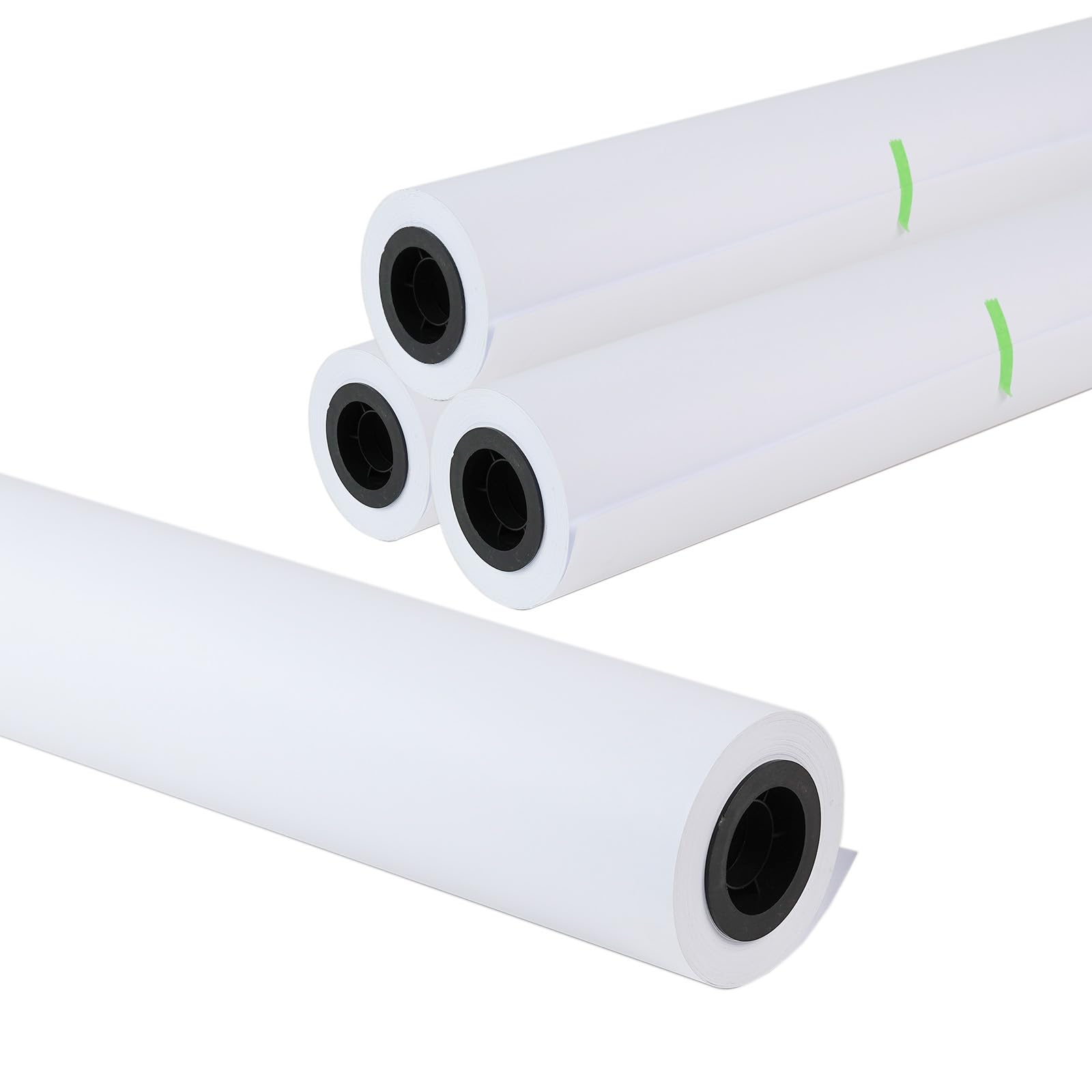 Rotolo di carta per plotter CAD di alta qualità, formato ampio, 610 mm x 50 m, 4 rotoli, nucleo da 5,1 cm