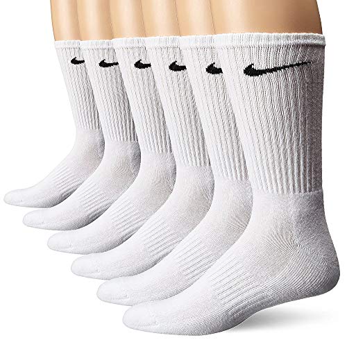 Nike Unisex Performance Cushion Crew Socks With Bag (6 Pairs), White/Black, Medium #TOP4