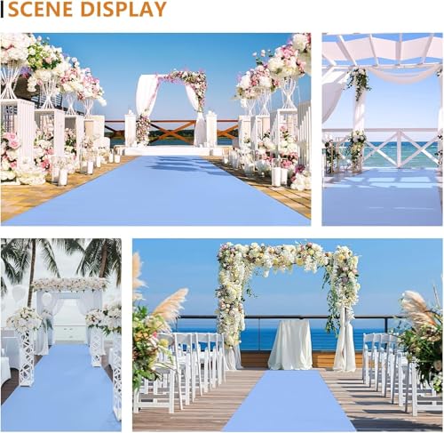 Alfombra antideslizante pasillo azul de 10x1m para pasarela de bodas 7