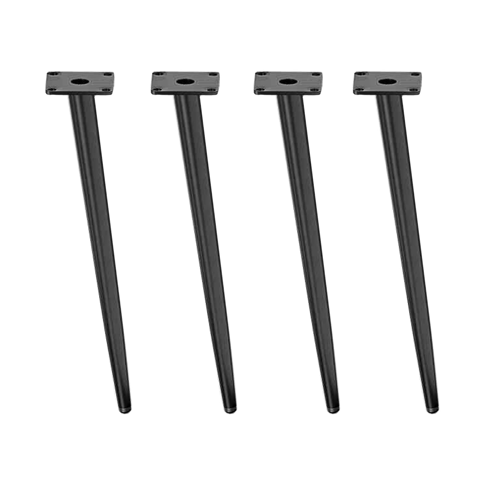 VISAML 4 stuks ronde taps toelopende zwarte plastic meubels benen
