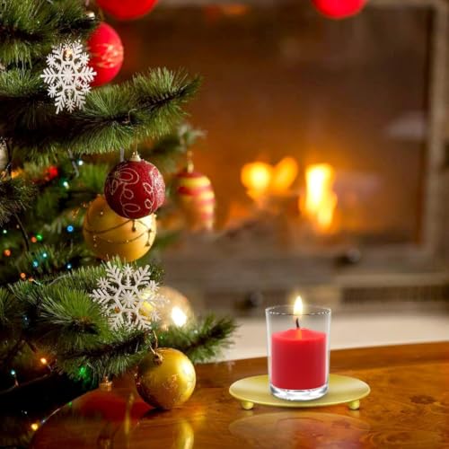 Image of 9 Packs Red Votive Candles, Small Unscented 1.5 Inch Wide By 1.25 Inch Tall Wax Burgundy Colored Candles for Christmas Wedding, Party, Table, Holiday & Home Decoration - 8 Hours Burn Time