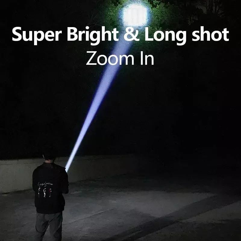 COZIESS 1Pcs, 2-in-1 Flashlight and Lantern, Smiling Shark LED COB Rechargeable Flashlight, Zoomable Handheld Torch with Hook, Adjustable Beam for Camping, Hiking, Emergency, Outdoor, and Home Use 3