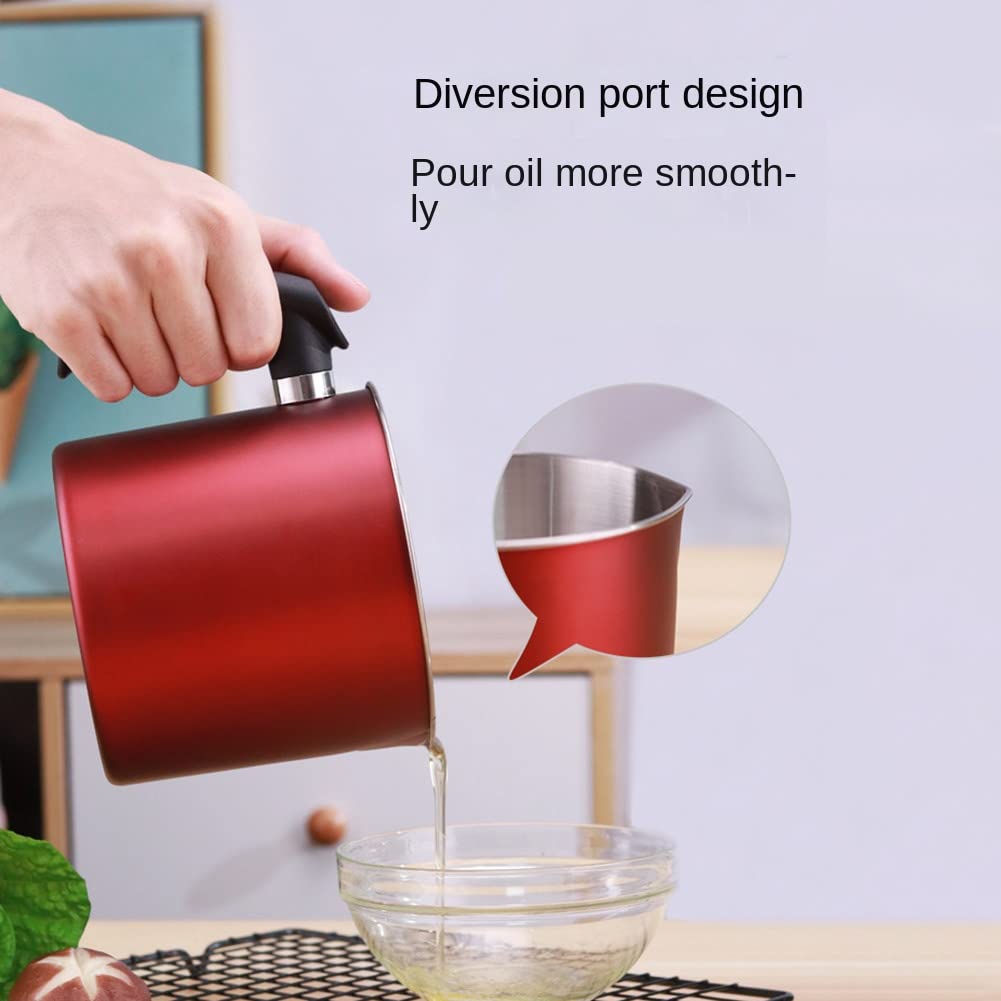 Contenedor de grasa de tocino de 1,3 L con colador, colador de aceite para almacenar grasa de cocina