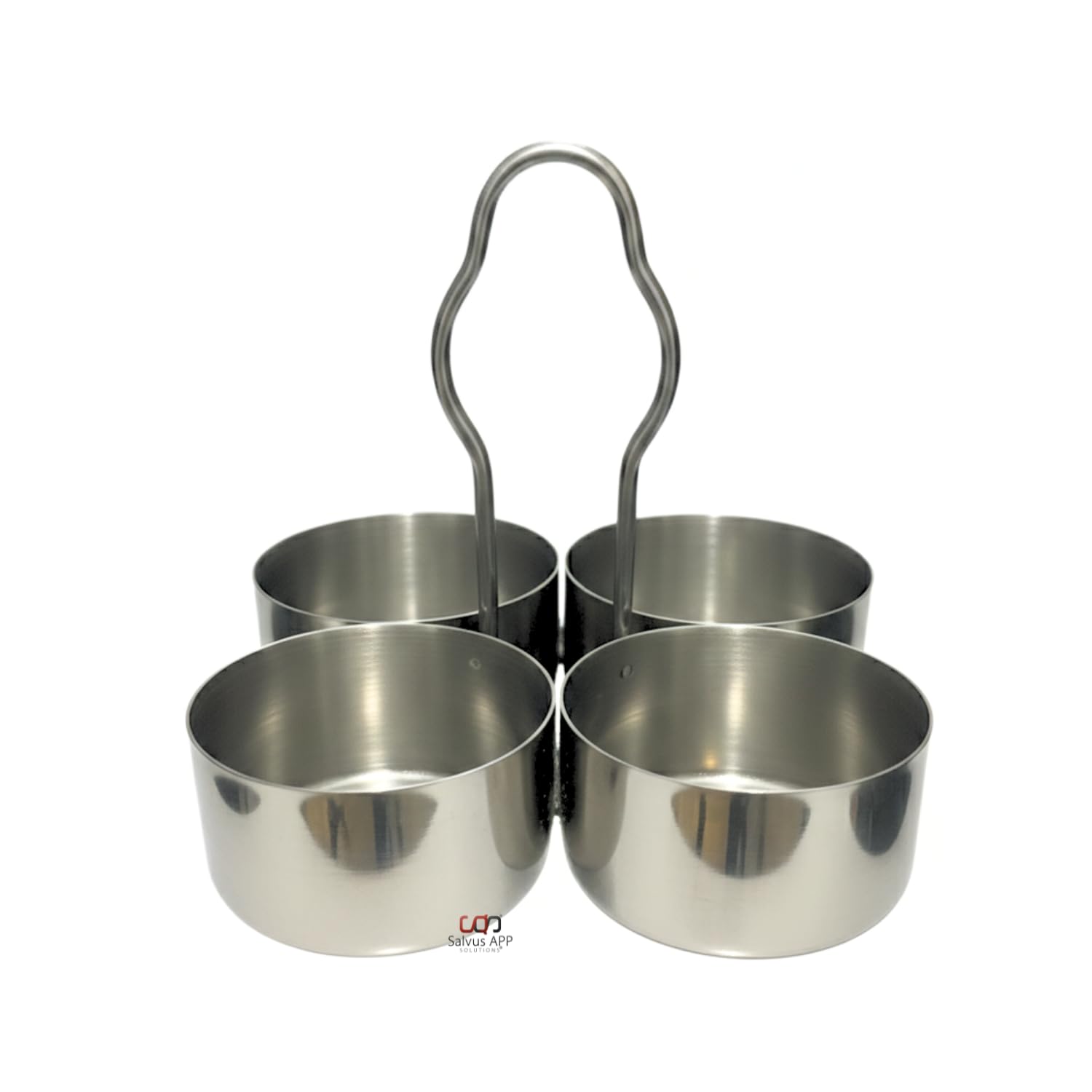 Salvus APP SOLUTIONS Elevate Your Puja Rituals with Handmade Stainless Steel Chowmukh Haldi Kumkum Rice Holder and Rangoli Powder Holder - Exquisite Puja Chowmukh/Chopala Bowl Stand in Silver-picture-14