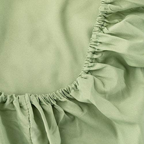 Toodou Hotel Luxury Fitted Bottom Sheet-Comfortable and Durable Fitted Sheets-The Mattress Covers are Made of Premium Fabric and Have Great Breathability-Double Size 14" Deep,Sage Green - Image 4