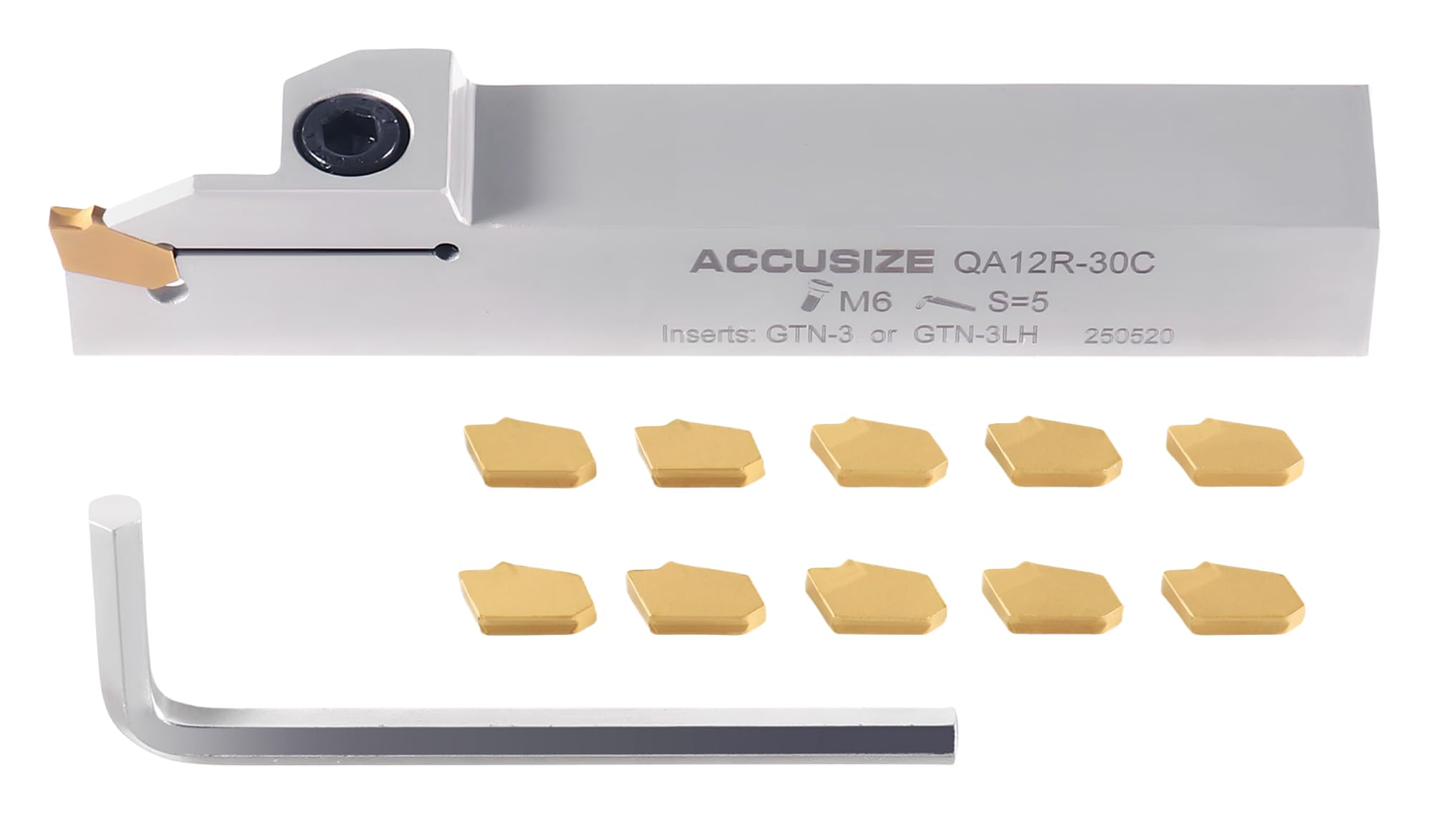 Accusize Cut-Off Tool Holder - 11 Inserts Included -12