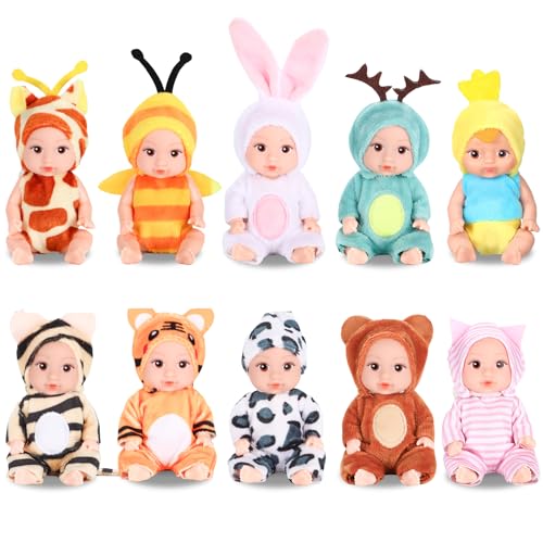 Juego de 10 Muñecas Bebé Miniatura 4 Pulgadas con Ropa miniatura 1