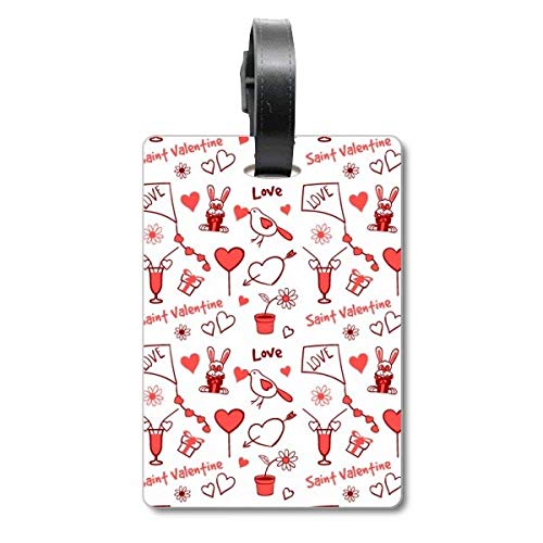 Étiquette de valise rouge Saint-Valentin idéale pour s'envoler en week-end amoureux