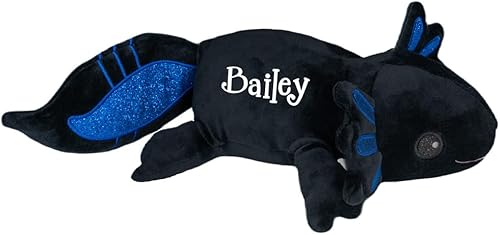 Peluche de ajolote personalizado, juguete de recuerdo de salamandra negra con nombre personalizado Peluche de ajolote personalizado, juguete de recuerdo de salamandra negra con nombre personalizado